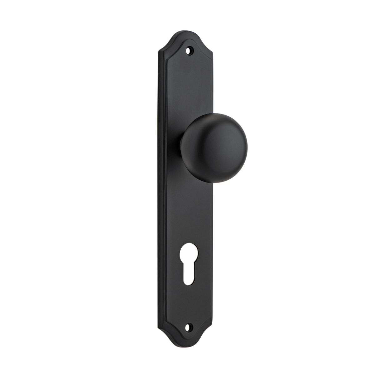 12828E85 - Cambridge Knob - Shouldered Backplate - Matt Black - Entrance