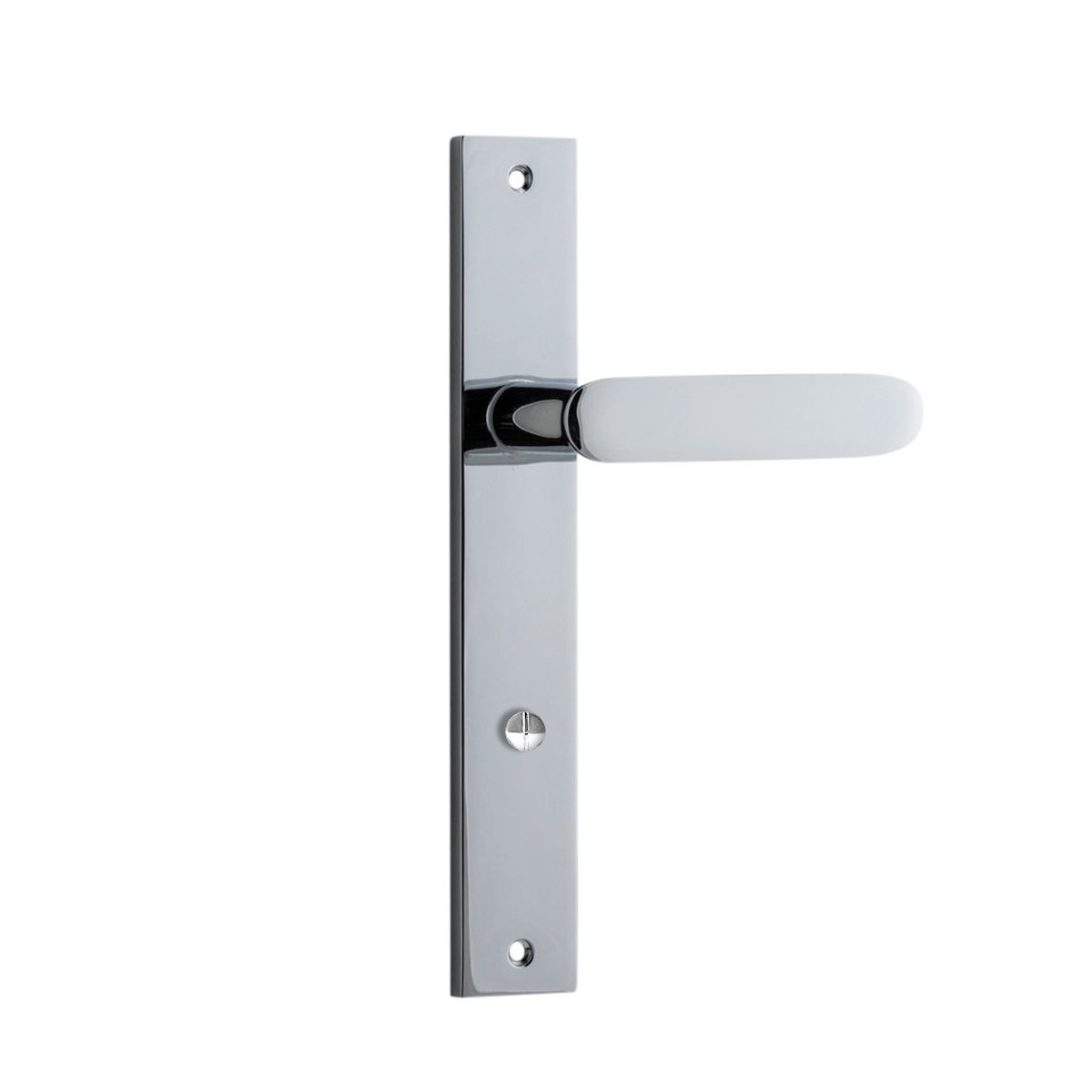 11748 - Bronte Lever - Rectangular Backplate - Polished Chrome - Passage