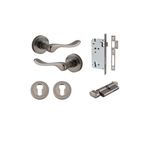 20797KENTR60KT - Stirling Lever - Round Rose Entrance Kit with Separate High Security Lock - Distressed Nickel - Entrance