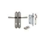 13874KENTR60KK - Copenhagen Lever - Shouldered Backplate Entrance Kit with High Security Lock - Distressed Nickel - Entrance
