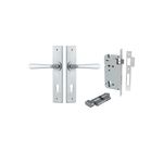 12380KENTR60KT - Copenhagen Lever - Chamfered Backplate Entrance Kit with High Security Lock - Brushed Chrome - Entrance