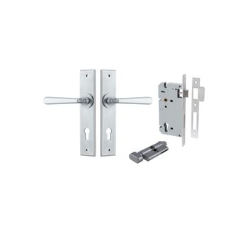 Copenhagen Lever - Chamfered Backplate Entrance Kit with High Security Lock