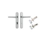 12400KPRIV60 - Helsinki Lever - Oval Backplate Privacy Kit with Privacy Turn - Brushed Chrome - Privacy