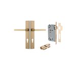 15702KENTR60KK - Baltimore Lever - Rectangular Backplate Entrance Kit with High Security Lock - Brushed Brass - Entrance