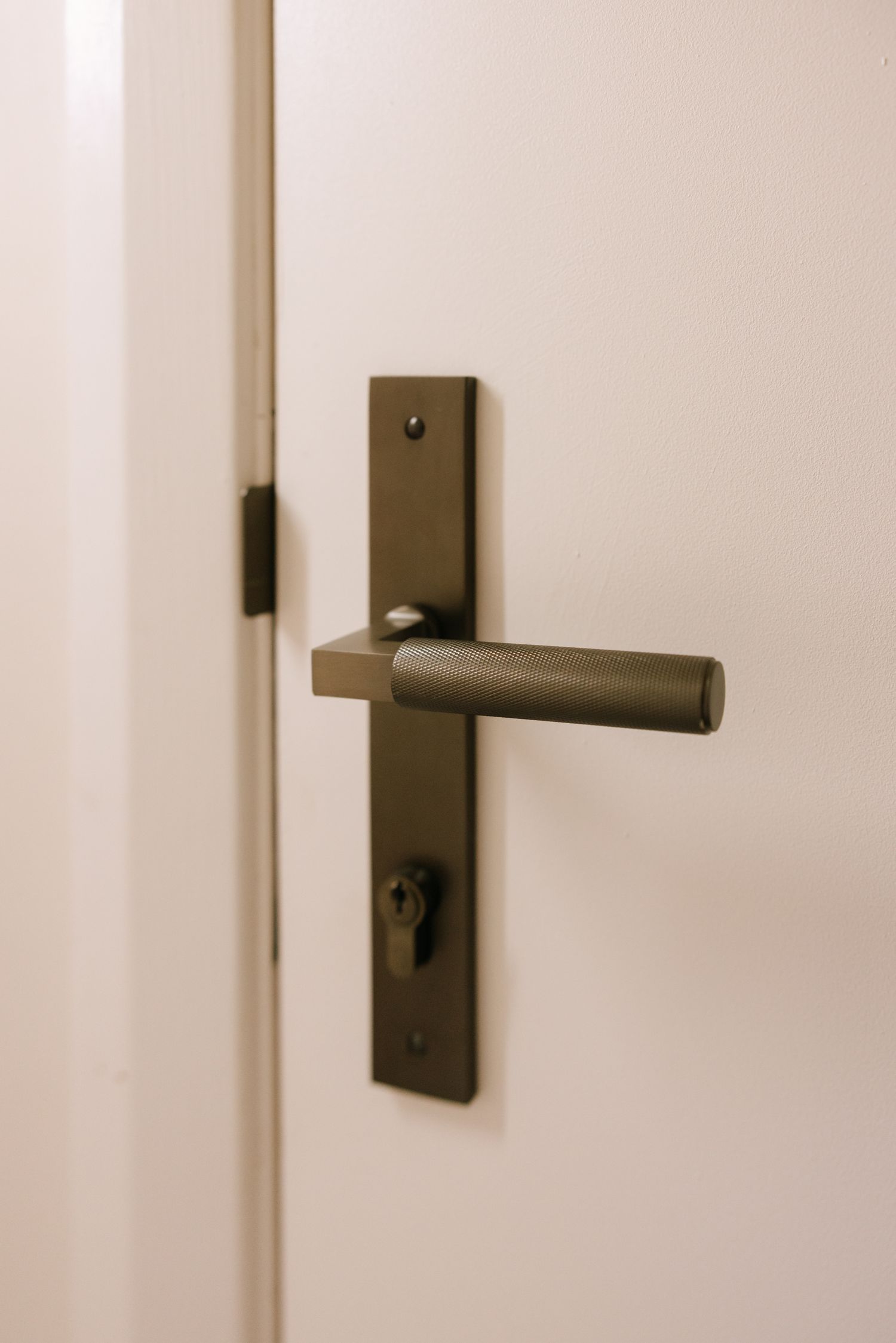 12252 - Brunswick Lever - Rectangular Backplate - Brushed Chrome - Passage