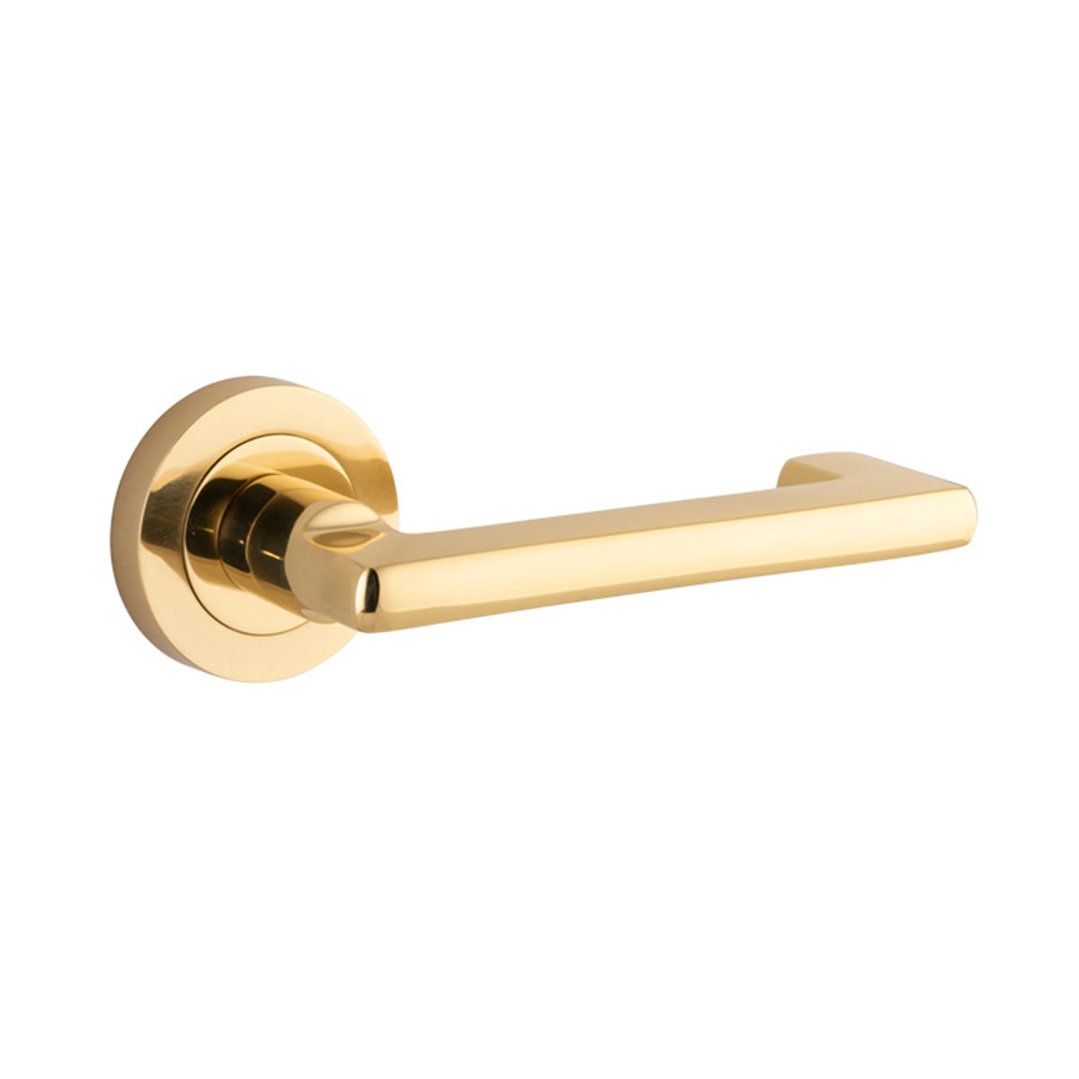 20780 - Baltimore Return Lever - Round Rose - Polished Brass - Passage