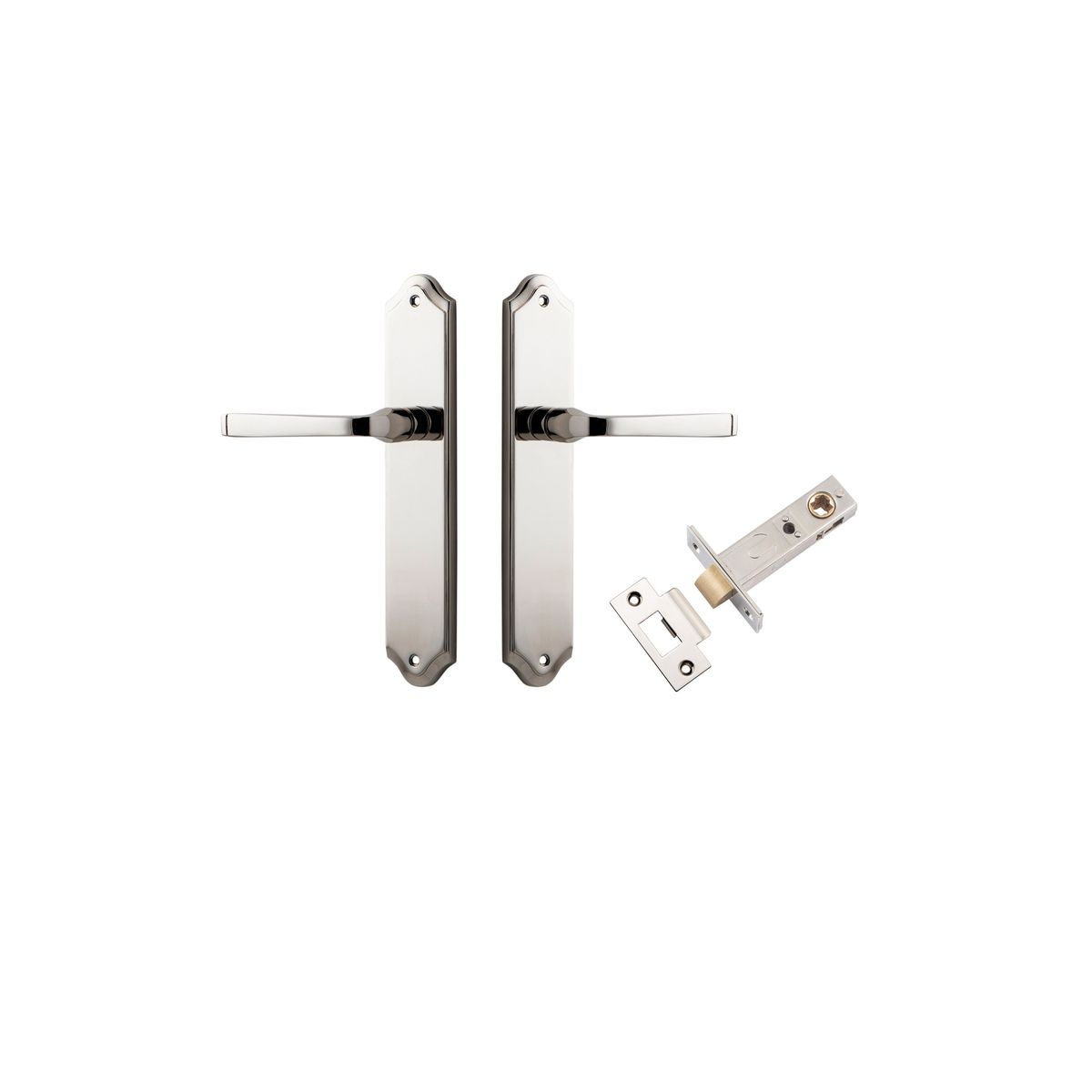 14220KPASS60 - Annecy Lever - Shouldered Backplate Passage Kit - Polished Nickel - Passage