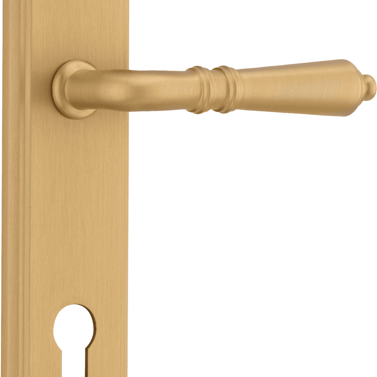15736E85 - Sarlat Lever - Stepped Backplate - Brushed Brass - Entrance
