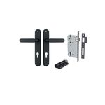 12764KENTR60KK - Bronte Lever - Oval Backplate Entrance Kit with High Security Lock - Matt Black - Entrance