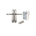 14718KENTR60KT - Verona Lever - Shouldered Backplate Entrance Kit with High Security Lock - Satin Nickel - Entrance