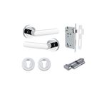 20774KENTR60KT - Osaka Lever - Round Rose Entrance Kit with Separate High Security Lock - Polished Chrome - Entrance