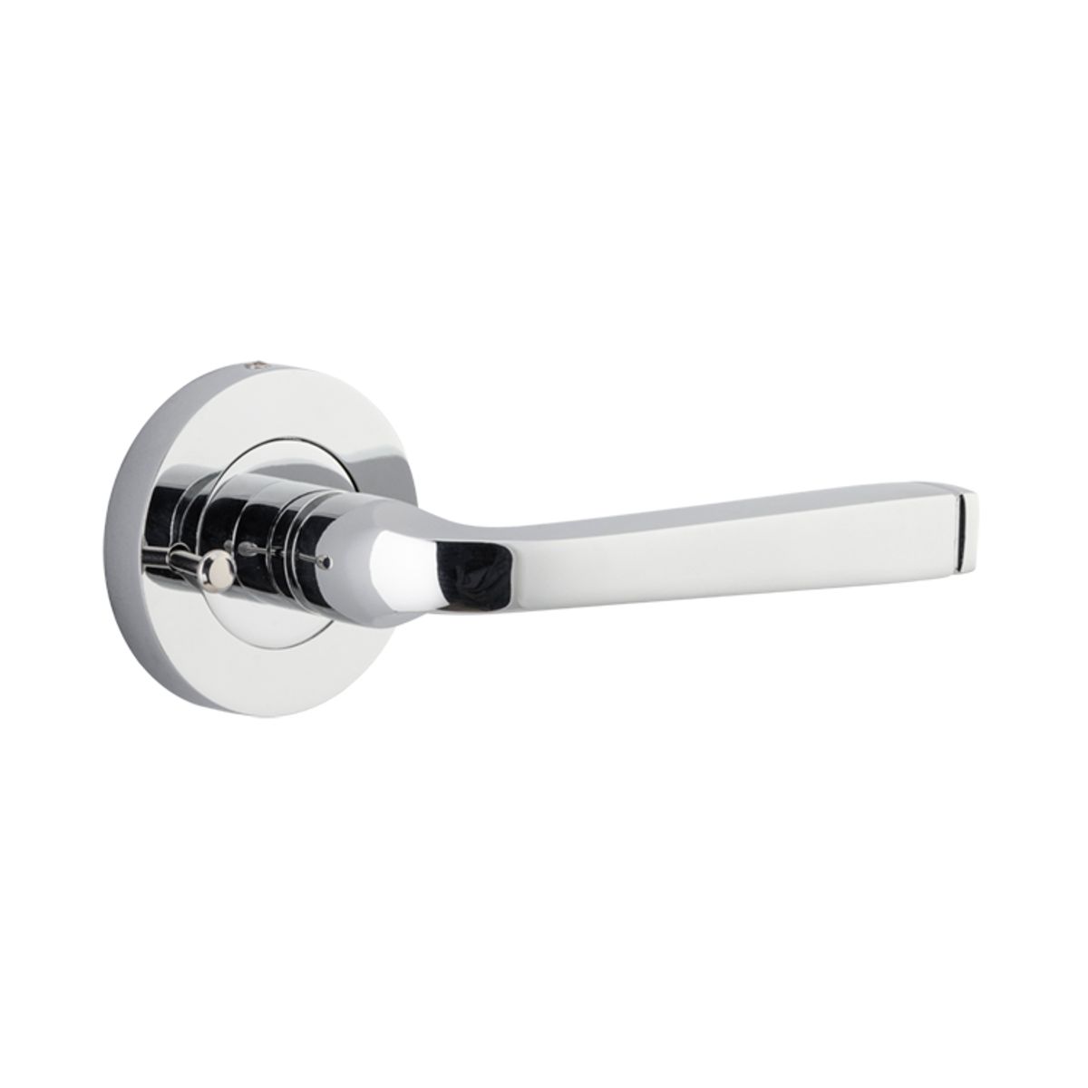 0324KIBPRIV60 - Annecy Lever - Round Rose (Inbuilt Privacy) - Polished Chrome - Privacy