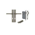 16796KENTR60KT - Helsinki Lever - Rectangular Backplate Entrance Kit with High Security Lock - Graphite PVD - Entrance
