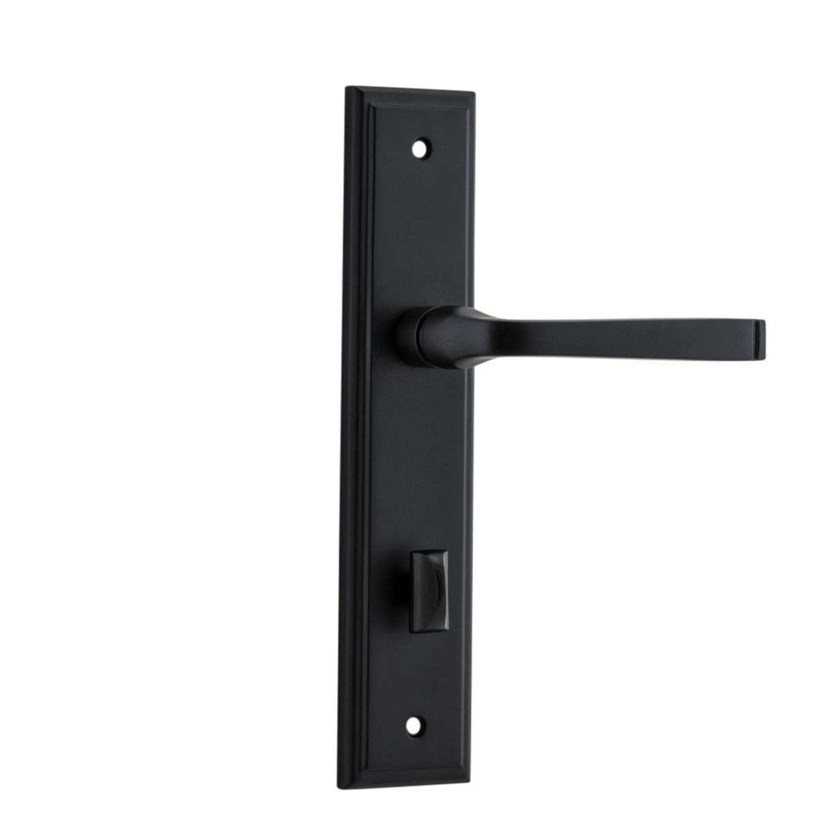 12744P85 - Annecy Lever - Stepped Backplate - Matt Black - Privacy
