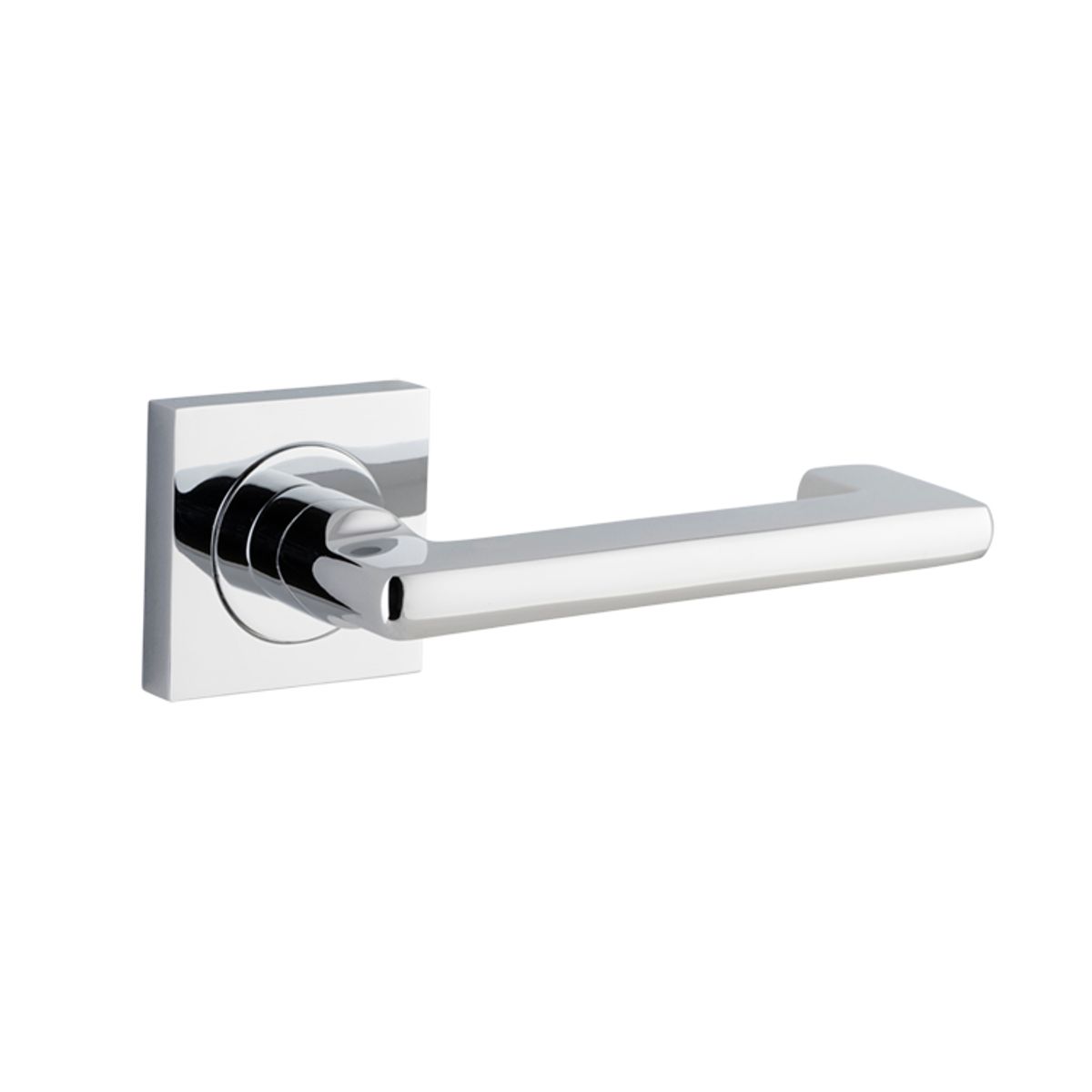 21174 - Baltimore Return Lever - Square Rose - Polished Chrome - Passage