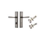13878KPRIV60 - Copenhagen Lever - Steppedd Backplate Privacy Kit with Privacy Turn - Distressed Nickel - Privacy