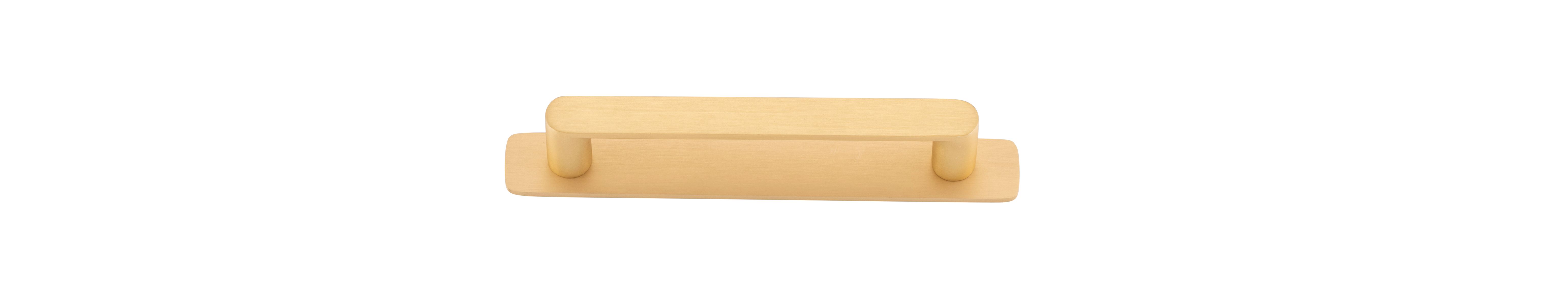 20956B - Osaka Cabinet Pull with Backplate - CTC128mm - Brushed Brass
