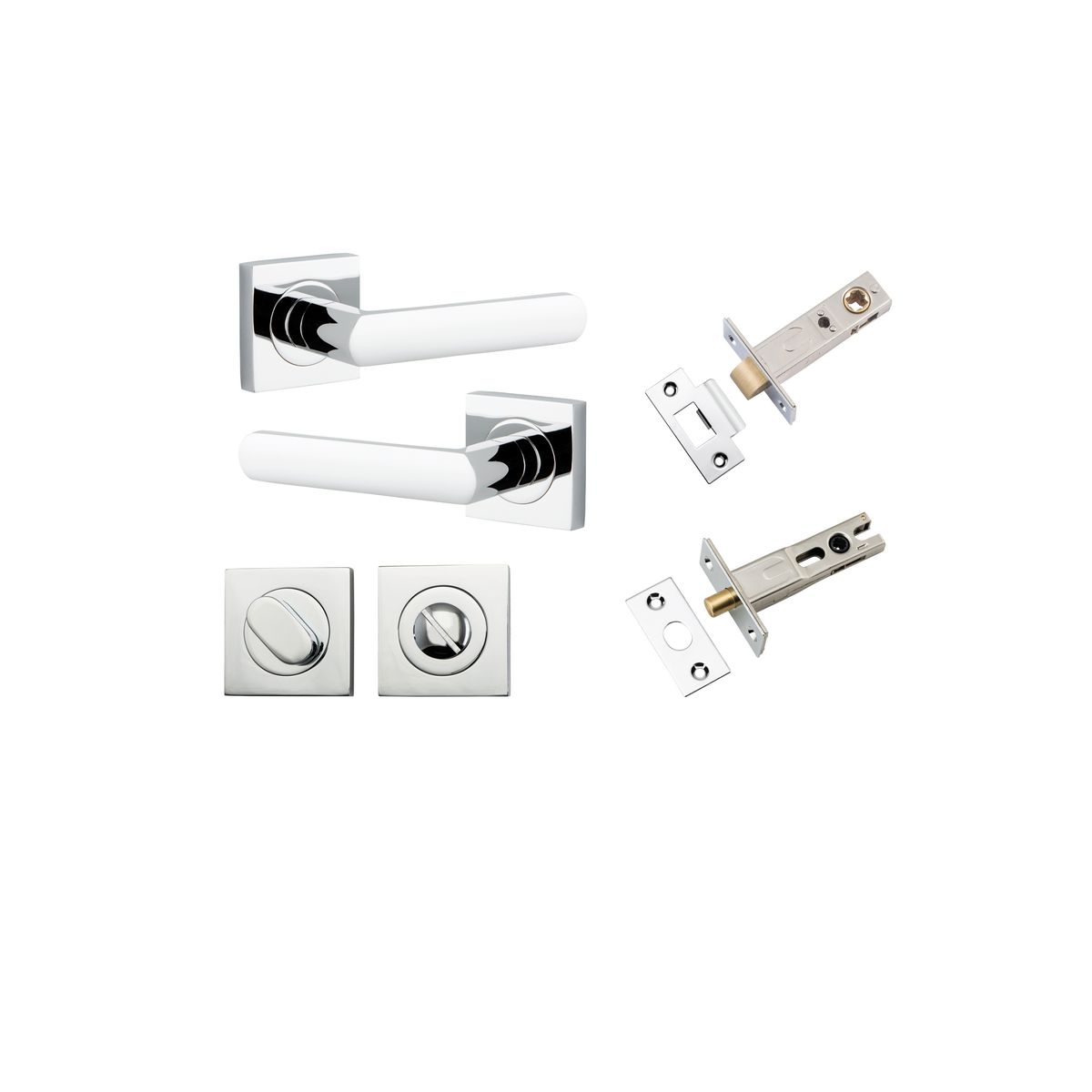 21184KPRIV60 - Osaka Lever - Square Rose Privacy Kit with Separate Privacy Turn - Polished Chrome - Privacy