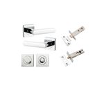 21184KPRIV60 - Osaka Lever - Square Rose Privacy Kit with Separate Privacy Turn - Polished Chrome - Privacy