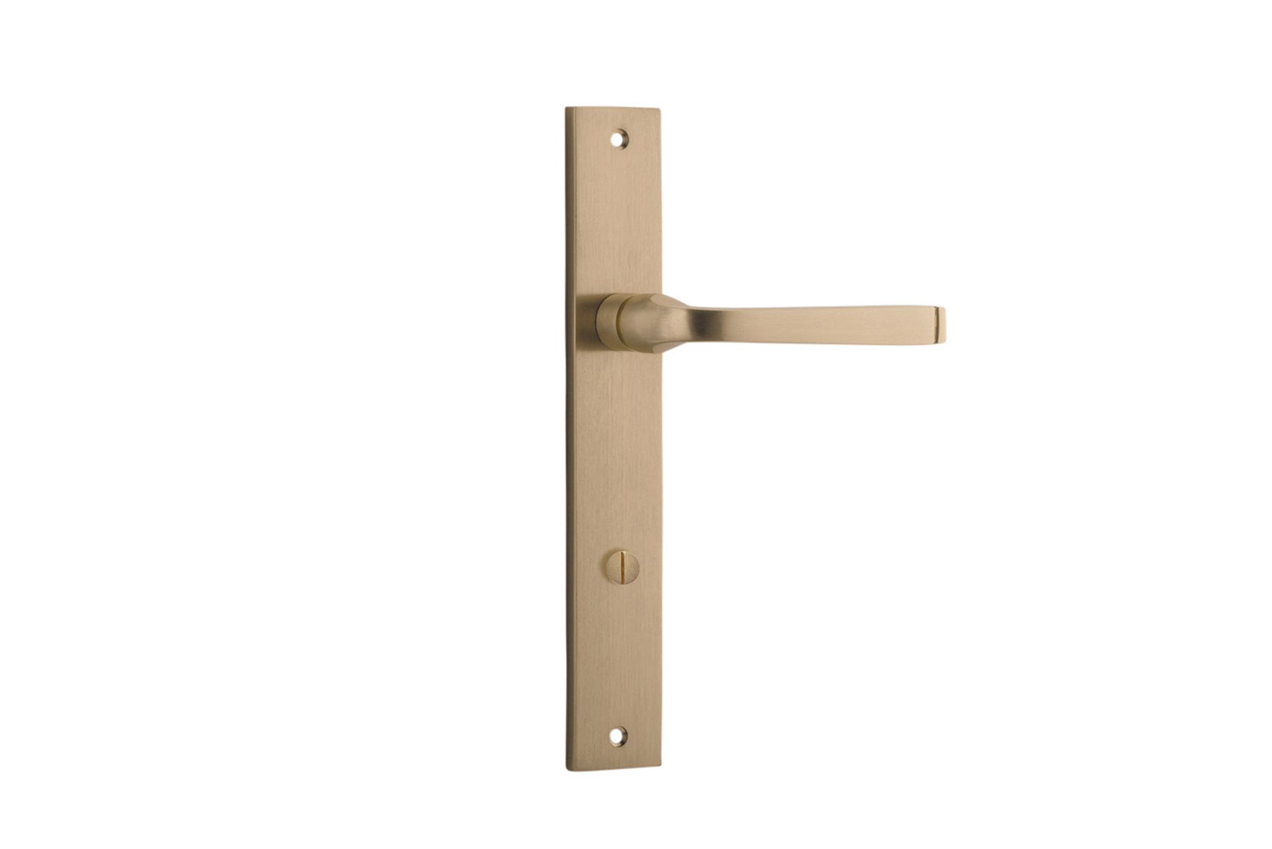 15708P85 - Annecy Lever - Rectangular Backplate - Brushed Brass - Privacy