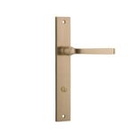15708P85 - Annecy Lever - Rectangular Backplate - Brushed Brass - Privacy