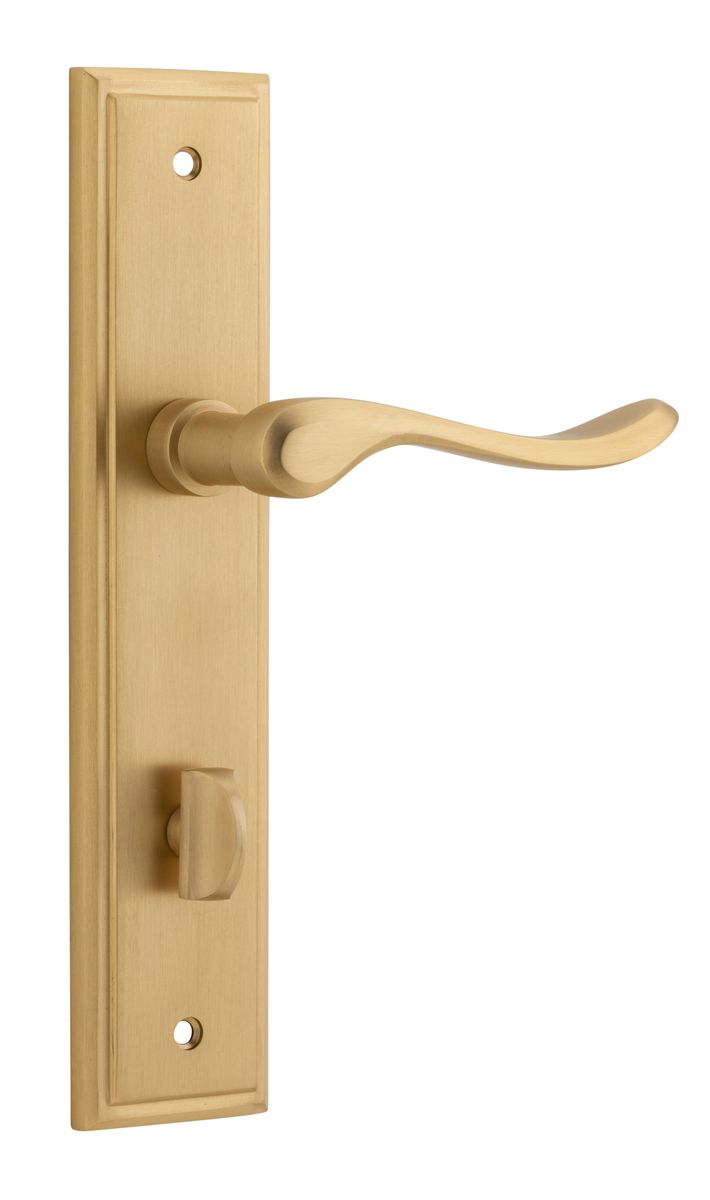 15426P85 - Stirling Lever - Stepped Backplate - Brushed Brass - Privacy