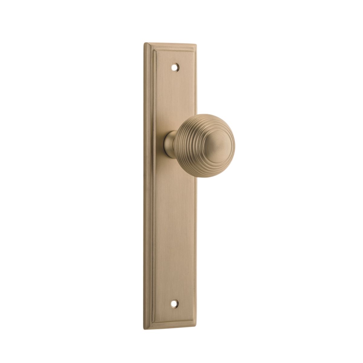 15342 - Guildford Knob - Stepped Backplate - Brushed Brass - Passage