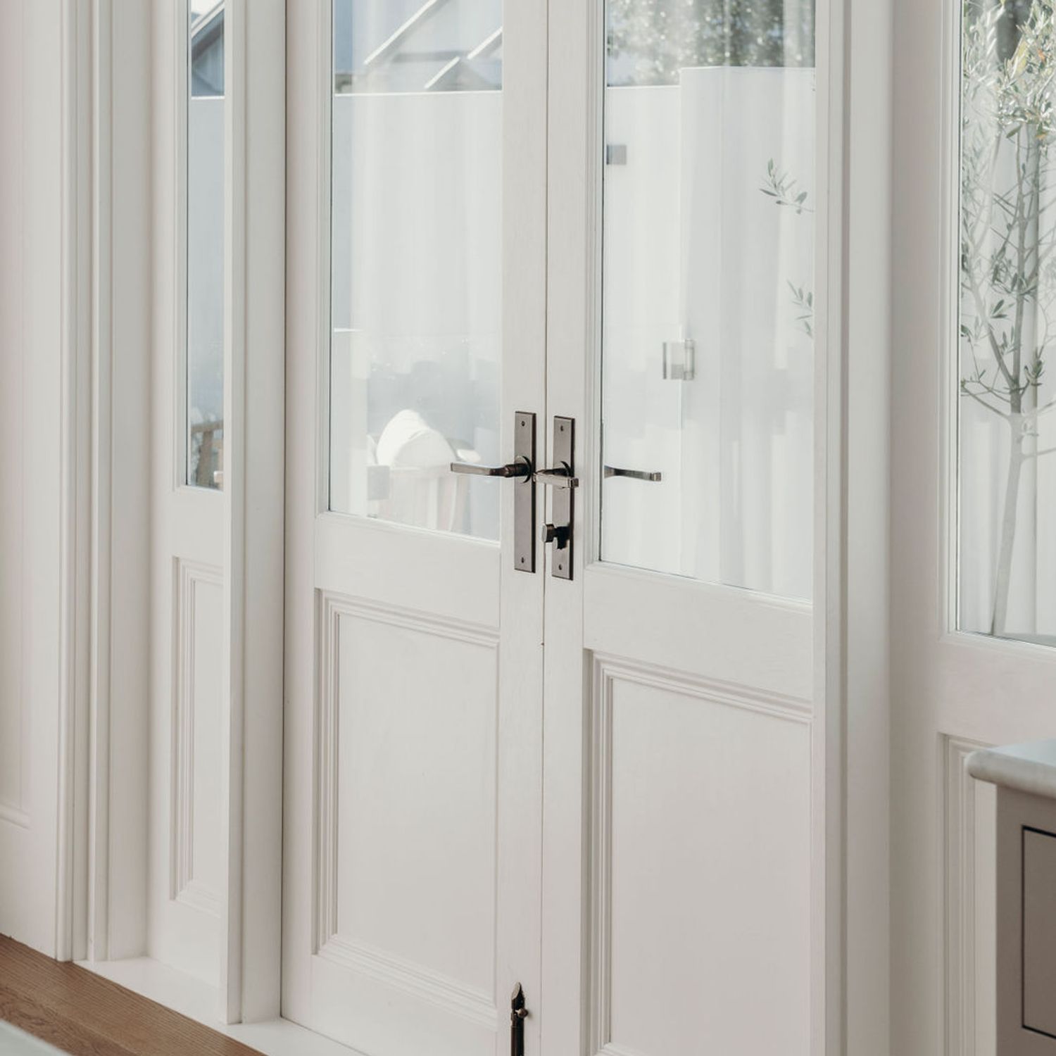 15288P85 - Annecy Lever - Chamfered Backplate - Brushed Brass - Privacy