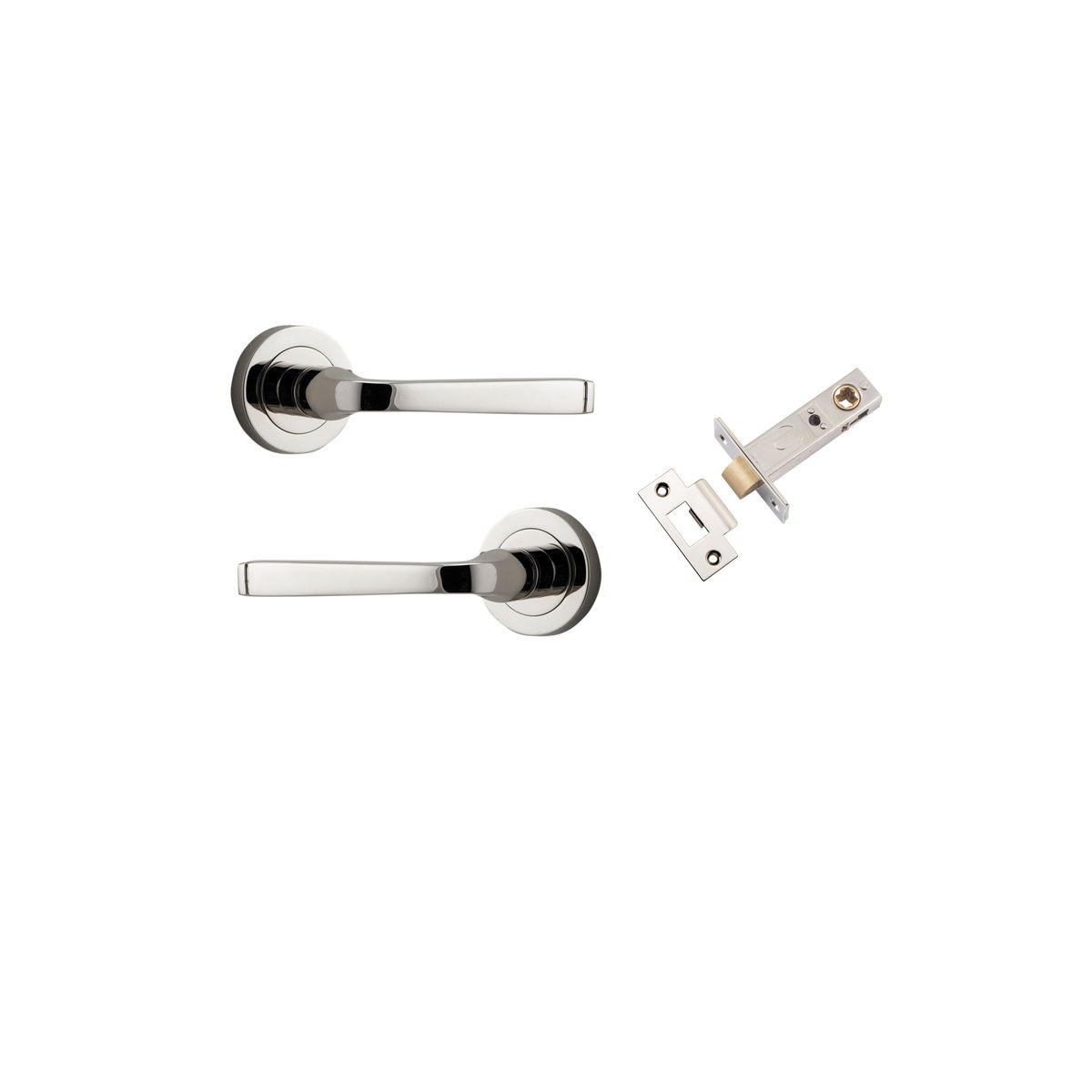 0328KPASS60 - Annecy Lever - Round Rose Passage Kit - Polished Nickel - Passage