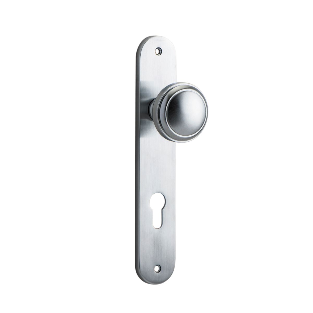 12332E85 - Paddington Knob - Oval Backplate - Brushed Chrome - Entrance
