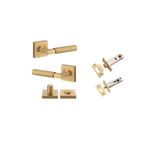 0464KPRIV60 - Berlin Lever - Square Rose Privacy Kit - Brushed Brass - Privacy