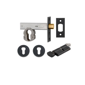 Euro Mortice Deadbolt Kit - 60mm Backset with Round Euro Escutcheon Key/Thumb