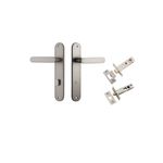 14764KPRIV60 - Bronte Lever - Oval Backplate Privacy Kit with Privacy Turn - Satin Nickel - Privacy