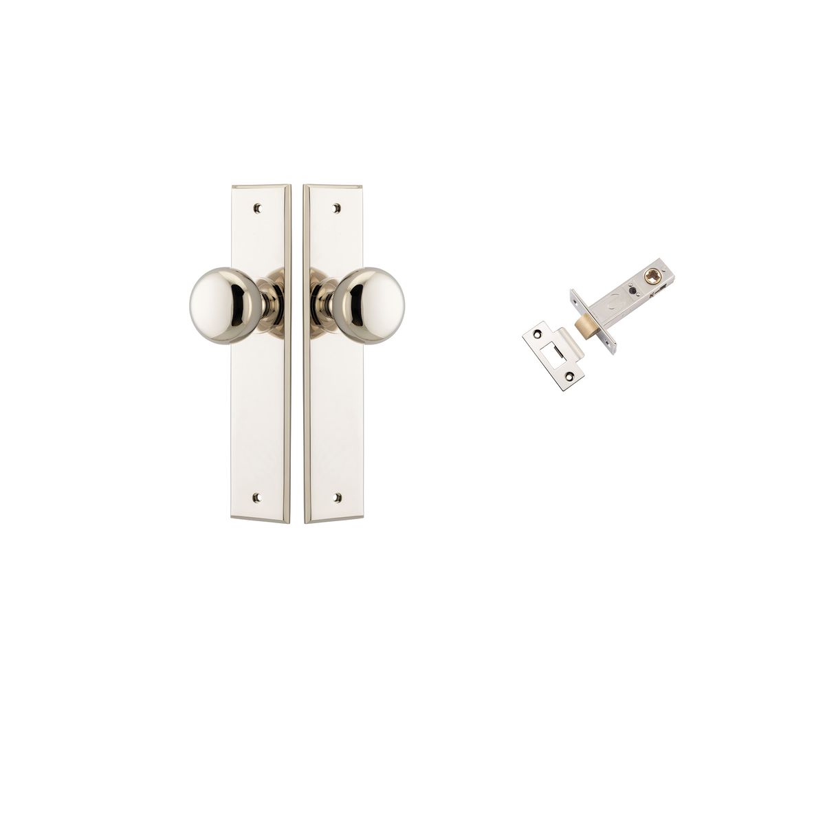 14446KPASS60 - Cambridge Knob - Chamfered Backplate Passage Kit - Polished Nickel - Passage