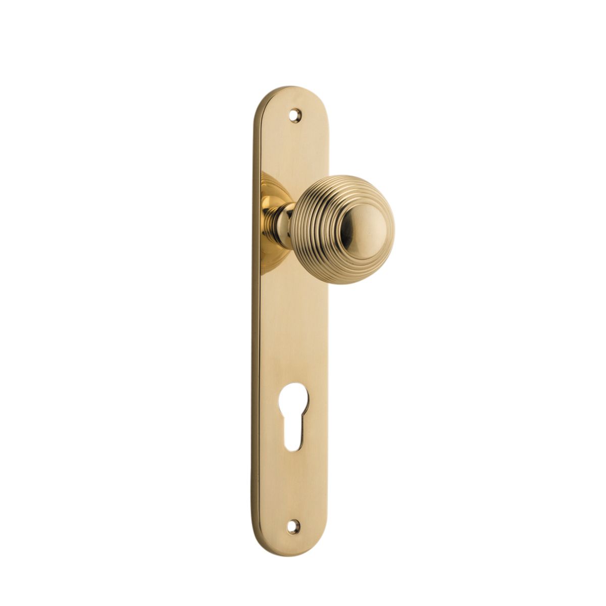 10336E85 - Guildford Knob - Oval Backplate - Polished Brass - Entrance