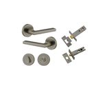16874KPRIV60 - Baltimore Lever - Round Rose Privacy Kit with Separate Privacy Turn - Graphite PVD - Privacy