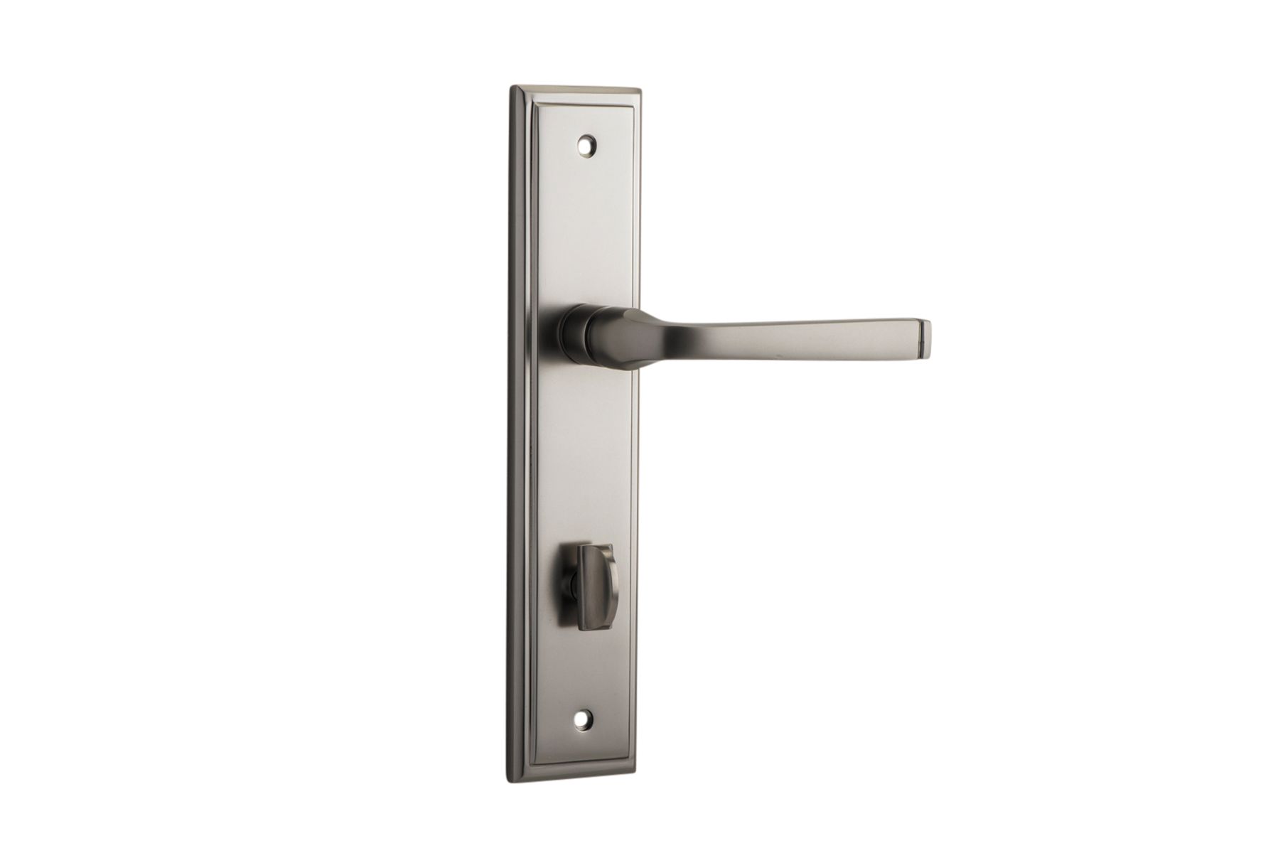 14744P85 - Annecy Lever - Stepped Backplate - Satin Nickel - Privacy