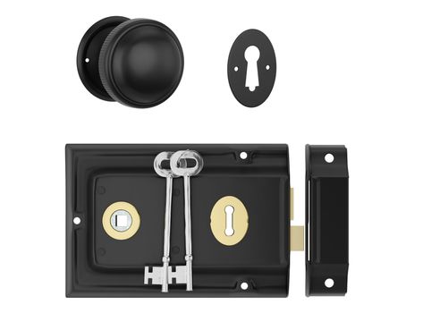 Rim Lock and Milled Edge Knob Passage Set
