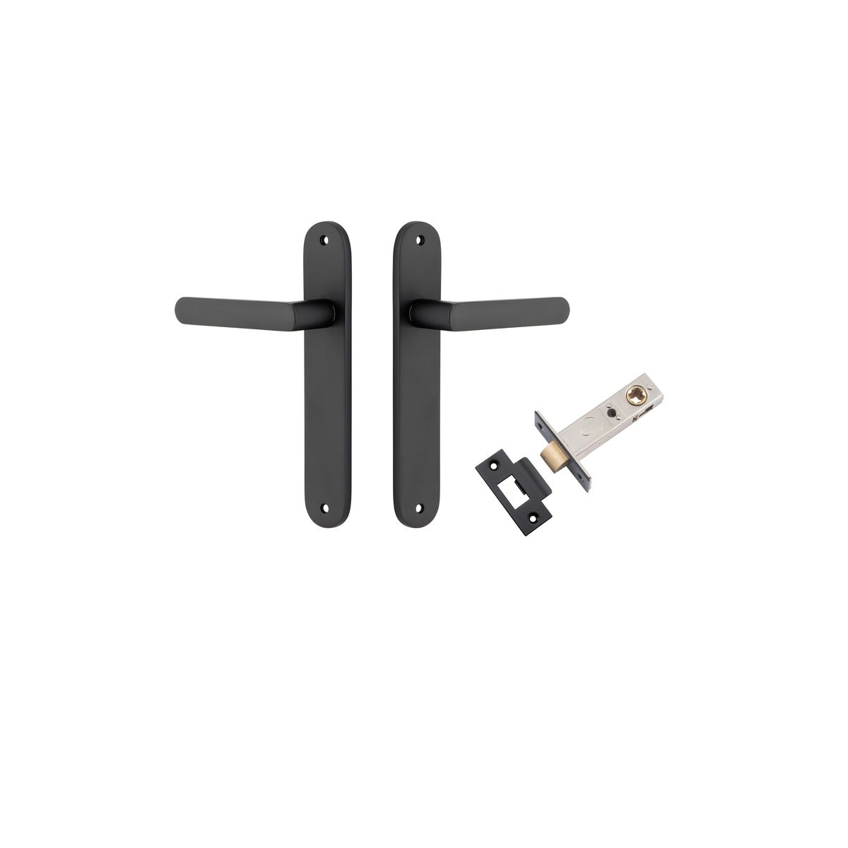 12864KPASS60 - Osaka Lever - Oval Backplate Passage Kit - Matt Black - Passage