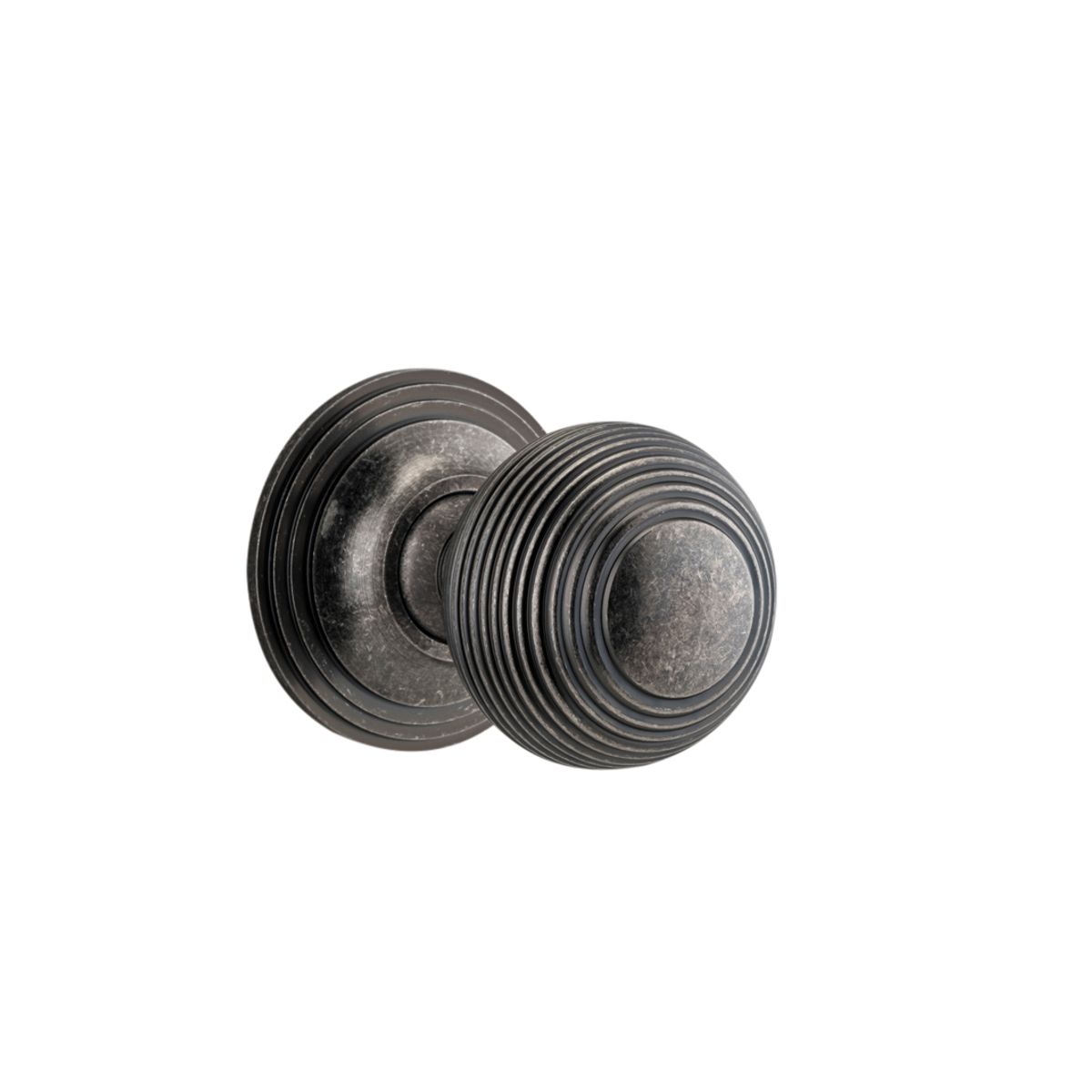 0227 - Guildford Knob - Round Rose - Distressed Nickel - Passage