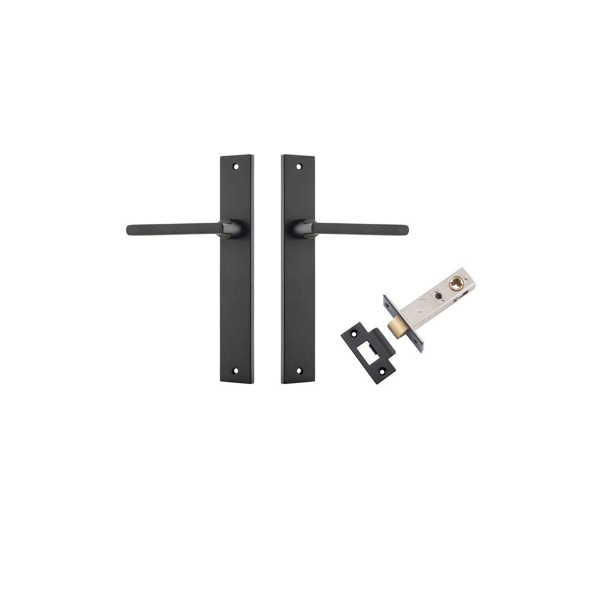 12702KPASS60 - Baltimore Lever - Rectangular Backplate Passage Kit - Matt Black - Passage
