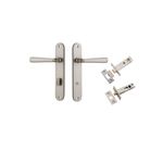 14876KPRIV60 - Copenhagen Lever - Oval Backplate Privacy Kit with Privacy Turn - Satin Nickel - Privacy