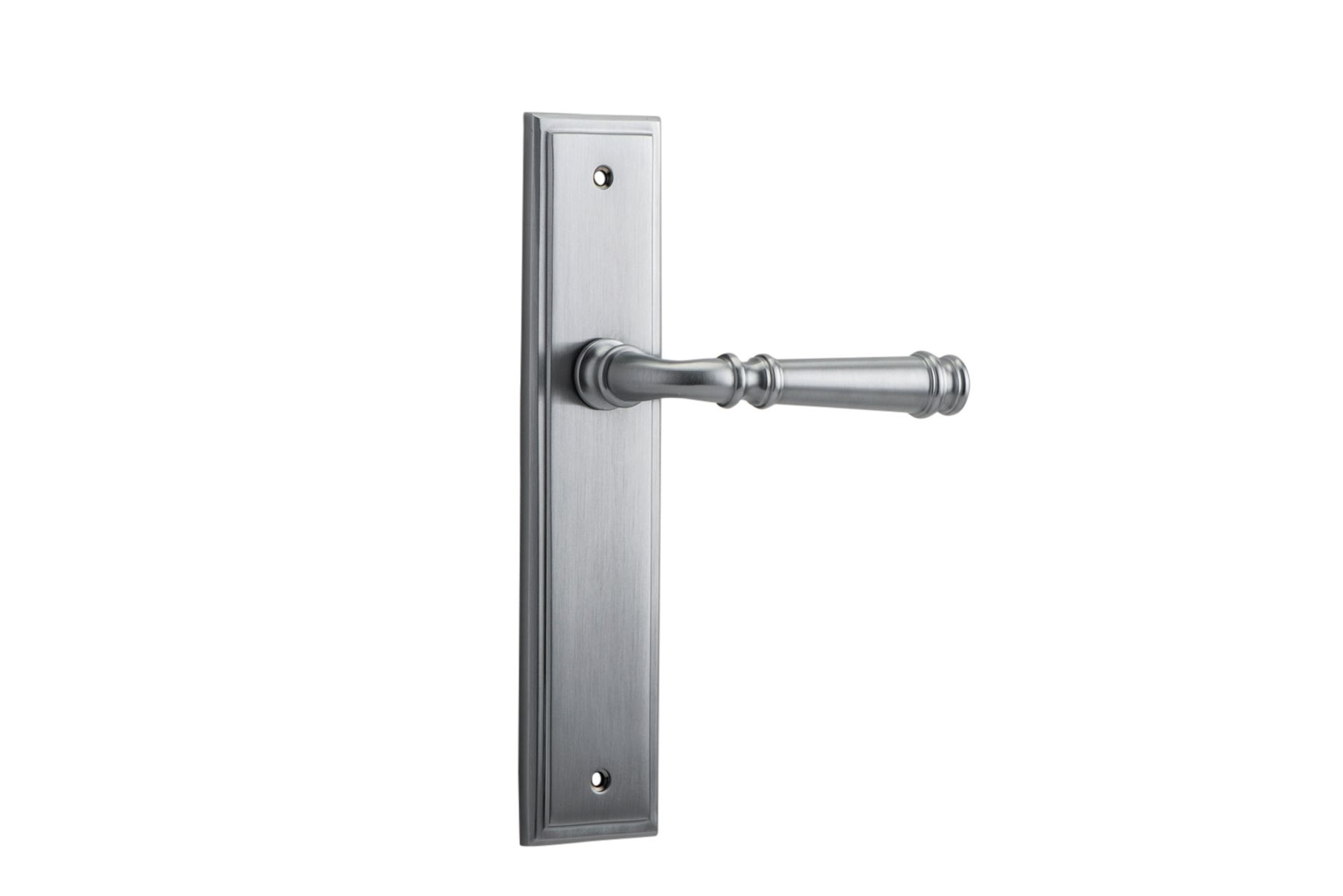 12242 - Verona Lever - Stepped Backplate - Brushed Chrome - Passage