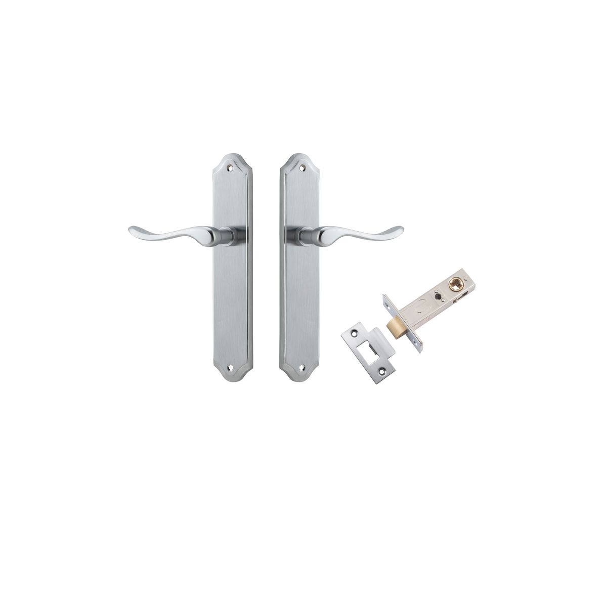 12422KPASS60 - Stirling Lever - Shouldered Backplate Passage Kit - Brushed Chrome - Passage