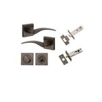 0281KPRIV60 - Oxford Lever - Square Rose Privacy Kit with Separate Privacy Turn - Signature Brass - Privacy