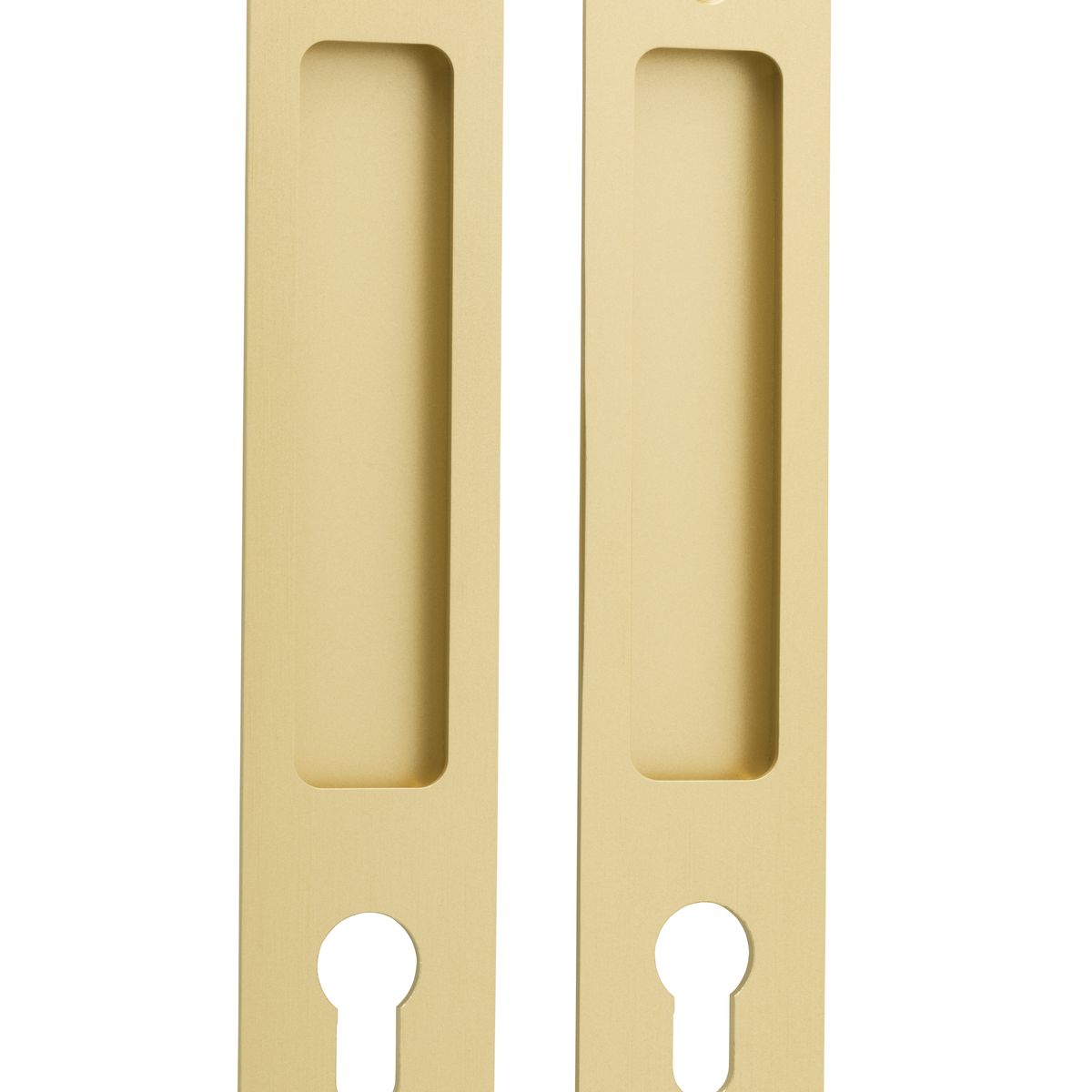 17181E - Rectangular Sliding Door Pull Entrance Kit with High Security Lock - Brushed Gold PVD - Entrance