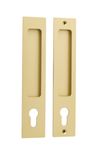 17181E - Rectangular Sliding Door Pull Entrance Kit with High Security Lock - Brushed Gold PVD - Entrance