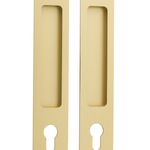 17181E - Rectangular Sliding Door Pull Entrance Kit with High Security Lock - Brushed Gold PVD - Entrance