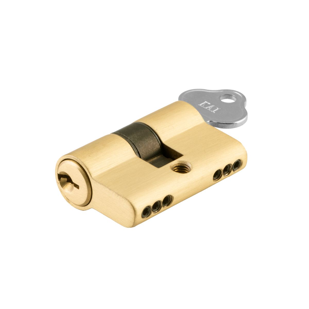 21646 - Euro Cylinder Key/Key 3 Pin - Brushed Gold PVD - Entrance