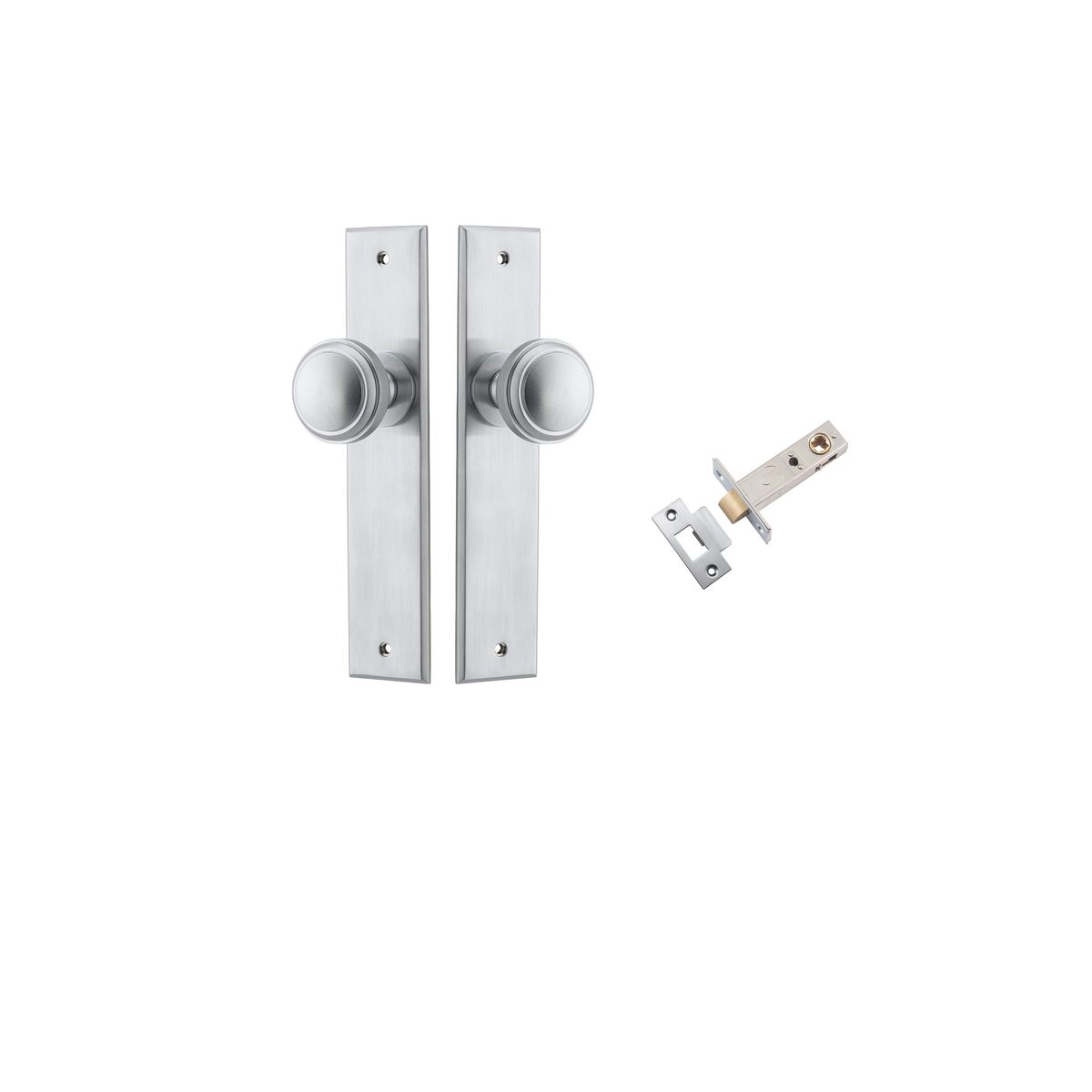 12331KPASS60 - Paddington Knob - Chamfered Backplate Passage Kit - Brushed Chrome - Passage